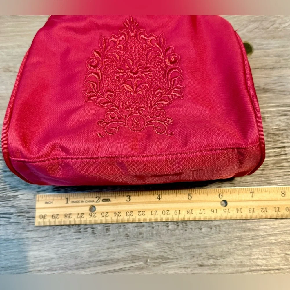 Victoria Secret Pink small satin cosmetic bag. With embroidered logo.